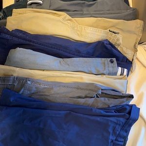 9 pair of men’s pants, various brands, 8 40W, 1 38W